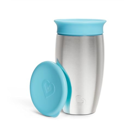 Munchkin Miracle 360 graden roestvrijstalen drinkbeker, 296 ml, blauw