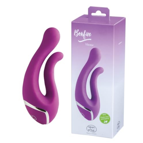 Minds of Love Vibrator met clitoris stimulator "Bonfire" in paars