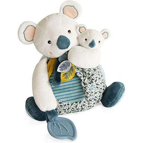 DOUDOU ET COMPAGNIE - YOCA Koala Collection - Koala Plusch met baby en bijtring-25cm-DC3669