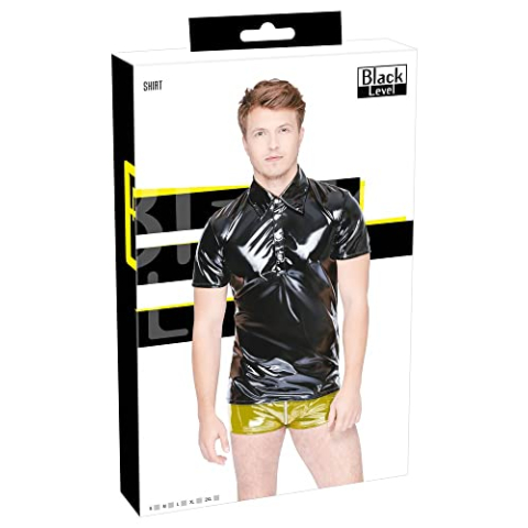Black Level Vinyl Polo Shirt voor heren Zwart M