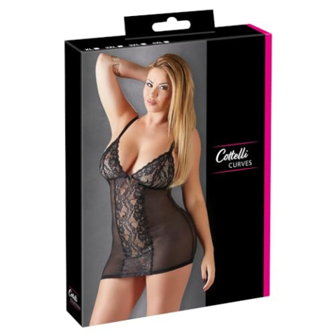 Cottelli CURVES Lingerie Jurk 3XL Zwart
