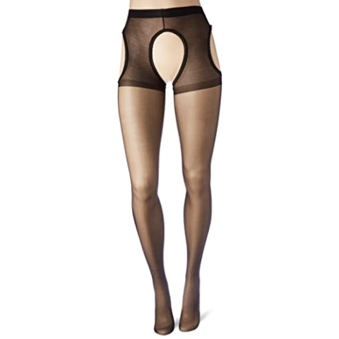 Zwarte Panty met Open Kruis