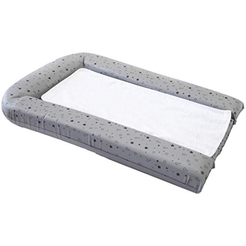 DOMIVA Aankleedkussen van pvc, met 2 afneembare sponzen, grijs, sterprint