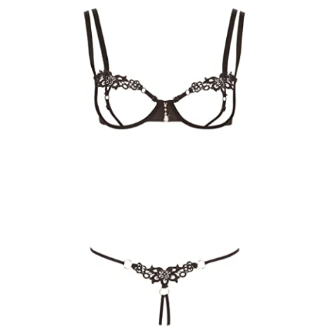 Cottelli LINGERIE BH en string Zwart XL