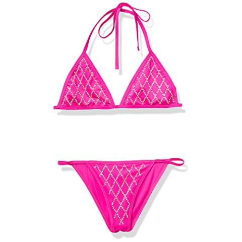 Leg Avenue Domino Bikini Set, L (Fuchsia)