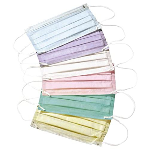 Rechthoekig masker met elastiek, blauw, 50 stuks
