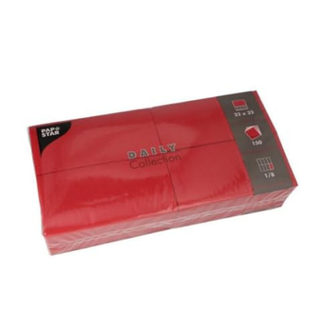 150 servetten "DAILY Collection" 1/8-vouw 32 cm x 32 cm bordeaux