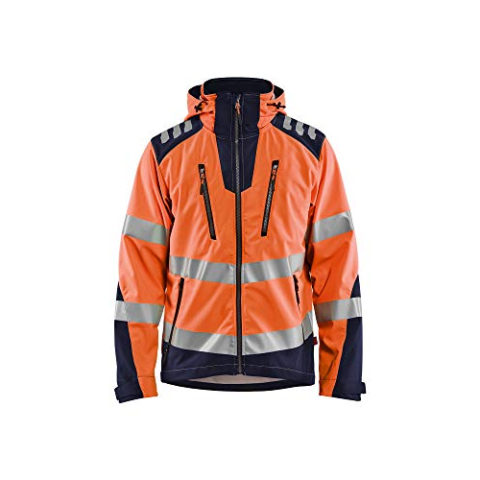 Blaklader 449125135389S Softshell Jacket, High Vis Oranje/Marineblauw, Maat S