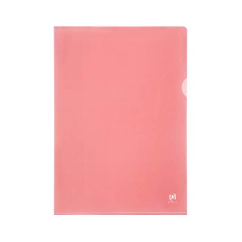 Oxford A4-documenthoezen, glashelder, pvc, boven en zijkant open, rood, 25 stuks
