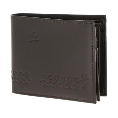 oxmox Leren portemonnee Leather RFID Protect Querscheinbörse Jumping Jack Embossed Brown donkerbruin
