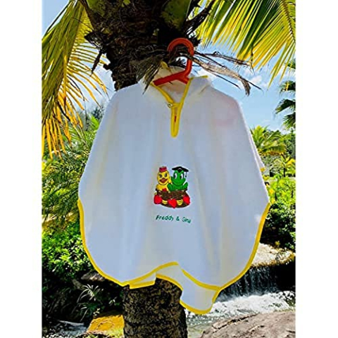 Freds Swim Academy 20711 FREDDY & GINA poncho, wit , voor kinderen ca. 60 x 55 cm, wit