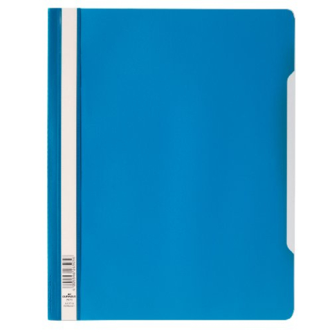 Durable 257006 Zichtsnelhechtmap PVC, extra breed, 50 stuks, blauw, met transparante kaft