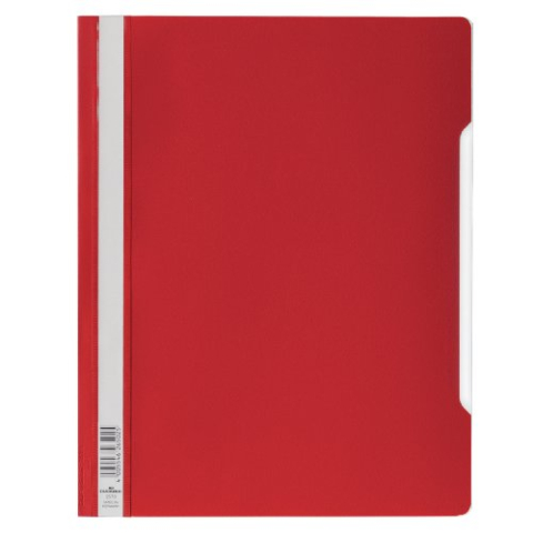Durable 257003 Zichtsnelhechtmap PVC, extra breed, 50 stuks, rood, met transparante kaft