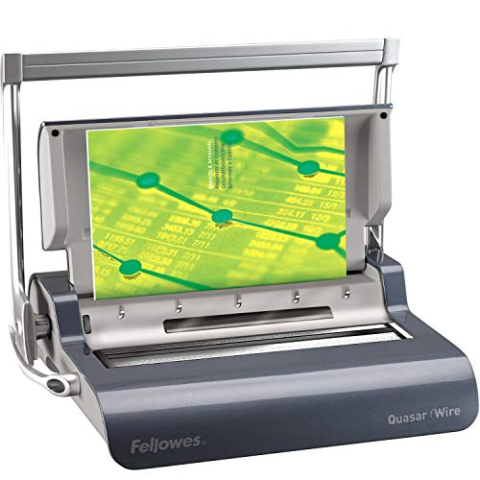 Fellowes inbindmachine Quasar Wire voor metalen bindrug, met inbindcapaciteit van 130 pagina's