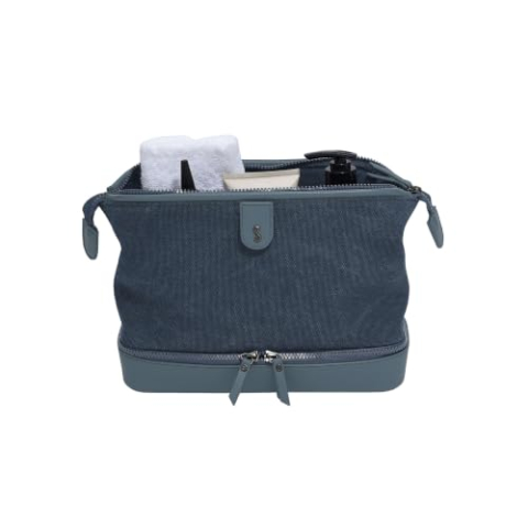 Stackers Blauwe grote canvas toilettas