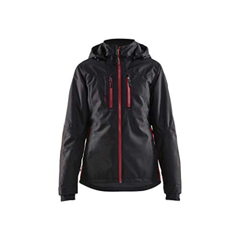 Blaklader 497219779956XL licht gevoerde functionele damesjas, zwart/rood, maat XL