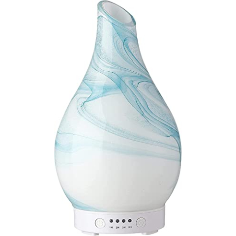 Zen'Aroma Diffuser voor etherische olie, yangtze, ultrasone diffuser, aromatherapie, koude therapie, elektrische diffuser, luchtbevochtiger, glaswerk met decoratief patroon en personaliseerbare