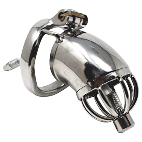Bondage Masters mannen kuisheidsapparaat, verwisselbare urinebuis en ergonomische back ring
