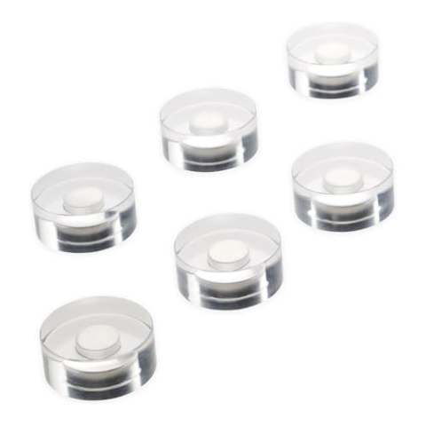 Design magneten, diameter 25 x 11 mm, hechtkracht ca. 2,5 kg, acryl/transparant