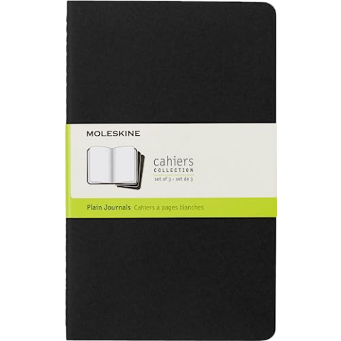 Moleskine Plain Cahier L - zwarte hoes (set van 3)