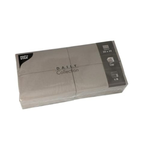 PAPSTAR 150 servetten 'Daily Collection' 1/8-vouw 32 cm x 32 cm grijs