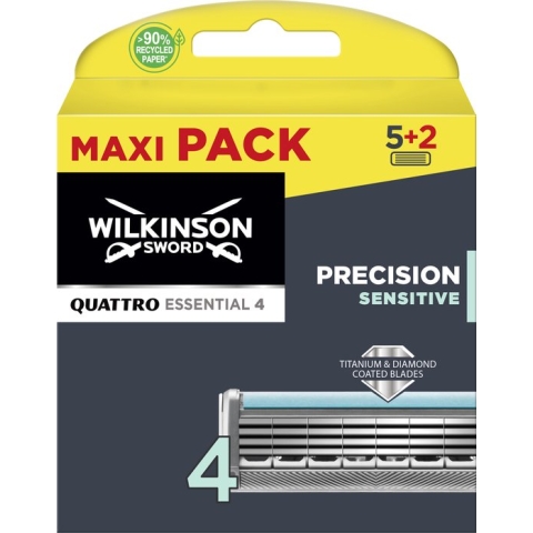 Wilkinson Sword Quattro Essential Sensitive - Navulmesjes - 7 stuks