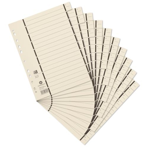Oxford scheidingsbladen A4 van karton met perforatie, chamois, 100 stuks