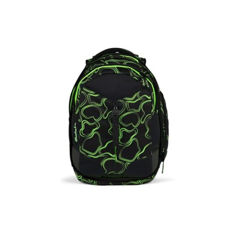satch schoolrugzak met laptopvak Match Green Supreme zwart
