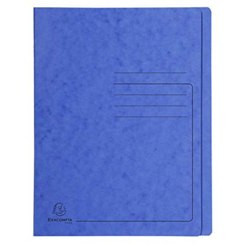 Exacompta Pressboard Flat Bar Files, A4 - Blauw, Pack 25