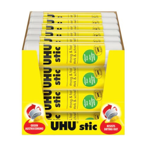 UHU Stic - lijmstiften zonder oplosmiddel, wit, 24 stics 8,2 g