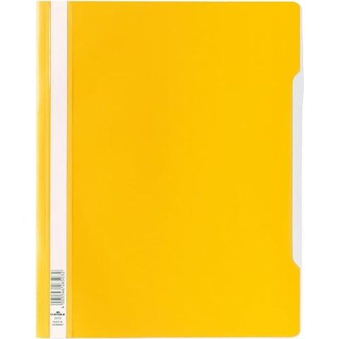 Durable 257004 Zichtsnelhechtmap PVC, extra breed, 50 stuks, geel, met transparante kaft