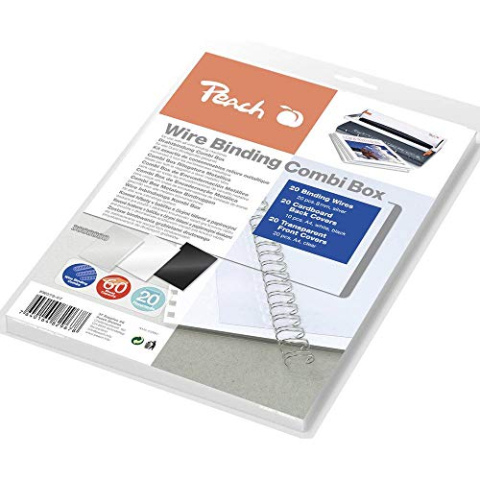 Peach PW079-07 Draadbindset voor ten minste 20 documenten, DIN A4, 60-delig