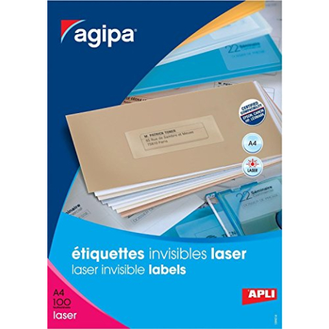 Transparante etiketten, 48,5 x 25,4 cm, 4400 stuks