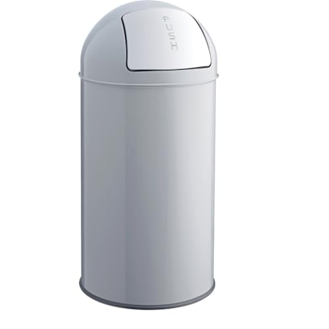 Helit H2401787 - push-afvalcontainer "the dome" 30L, middelgrijs