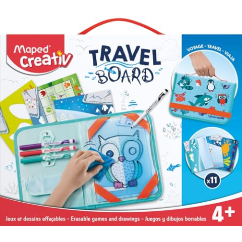 Maped Creativ Travel Board Animal Theme Fun Activity Kit voor Kinderen 4+
