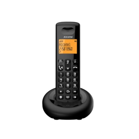 ALCATEL E260 - Draadloze DECT-telefoon - Compact ontwerp - Groot display met achtergrondverlichting - Handsfree - Functie voor het blokkeren van ongewenste oproepen - Zwart