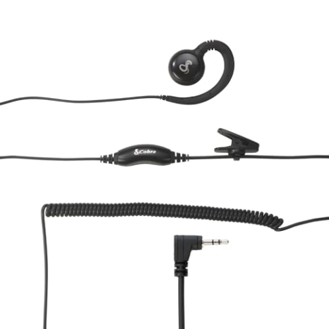 Cobra 2,5 mm C-stijl Swivel Wrap Over-The-Ear Headset, Zwart