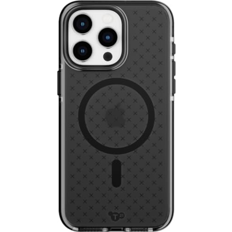 tech21 Evo Check case voor iPhone 15 Pro Max - Compatibel met MagSafe - Impact Protection Case - Smokey/Zwart