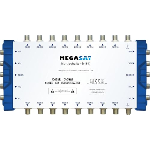 MegaSat 0600192 multischakelaar 5/16 C zilver