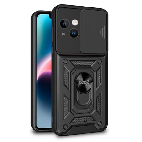 Cool beschermhoes voor iPhone 14 Plus harde ring zwart