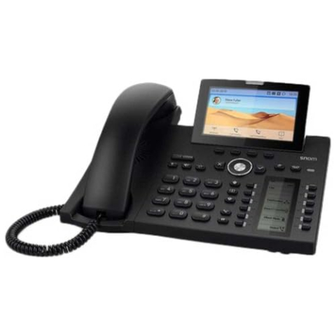 Snom D385 IP-telefoon, SIP bureautelefoon Color + SmartScreen, 12 SIP identiteiten sensor haak schakelaar, Bluetooth, USB, 48 self-labeling toetsen (12 fysiek), Zwart, 00004340