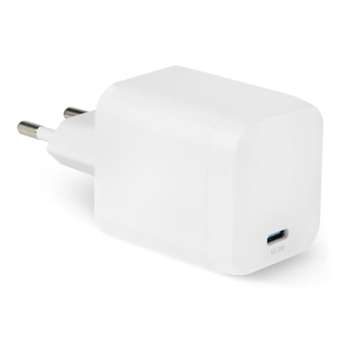 Amazon Basics 65W 1-poorts Nano GaN Wall USB C-oplader, PD voor laptops, tablets, telefoons, zonder PPS, wit
