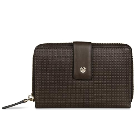 bugatti Noemi leren damesportemonnee M met ritssluiting en RFID-bescherming - Bruin