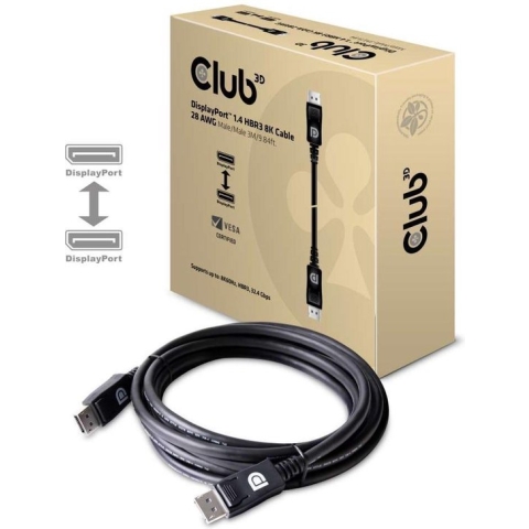 club3D CAC-1060 DisplayPort-kabel DisplayPort Aansluitkabel DisplayPort-stekker, DisplayPort-stekker 3.00 m Zilver Ultr
