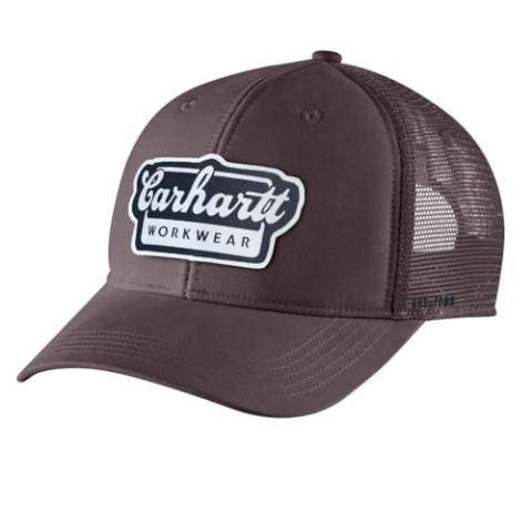 Carhartt Honkbalpet voor heren, Rugged Flex Twill Mesh-Back Script Patch Cap, One size