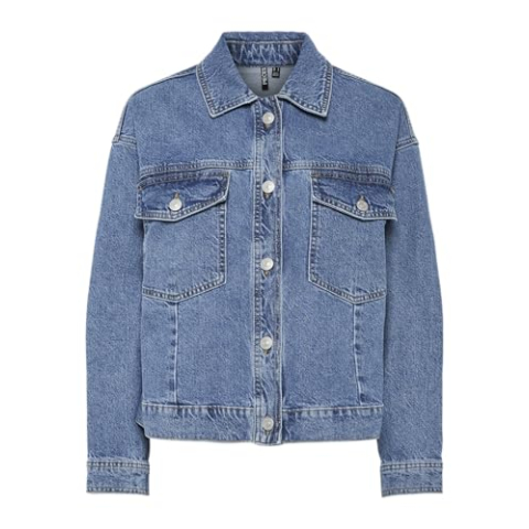 PIECES Dames jeansjack PCELMA, blauw (medium blue denim), S