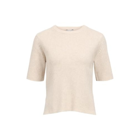 Objelva 2/4 Re O-hals Knit Noos, Humus, XS