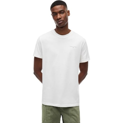 Tommy Jeans Heren S/S T-shirt, wit (ecru), XS