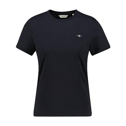 GANT Reg Shield Ss T-shirt voor dames, zwart, XS