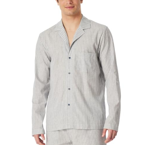 Schiesser Slaapshirt hemd lange mouwen Web - Mix Relax, admiral, 52